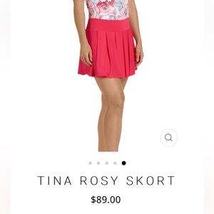 SwingDish Pleated Golf Tennis Skirt w/ built-in shorts (skort) in pink